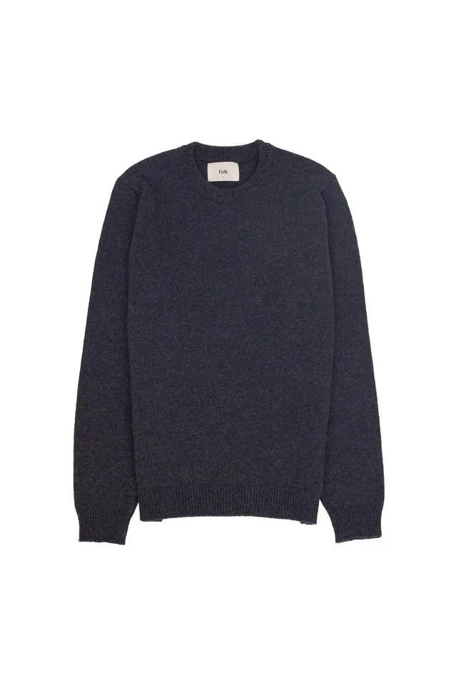Folk Clothing Assembly Crew Jumper 8211 Graphite Mens Knitwear