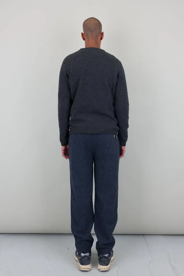 Folk Clothing Assembly Crew Jumper 8211 Graphite Mens Knitwear