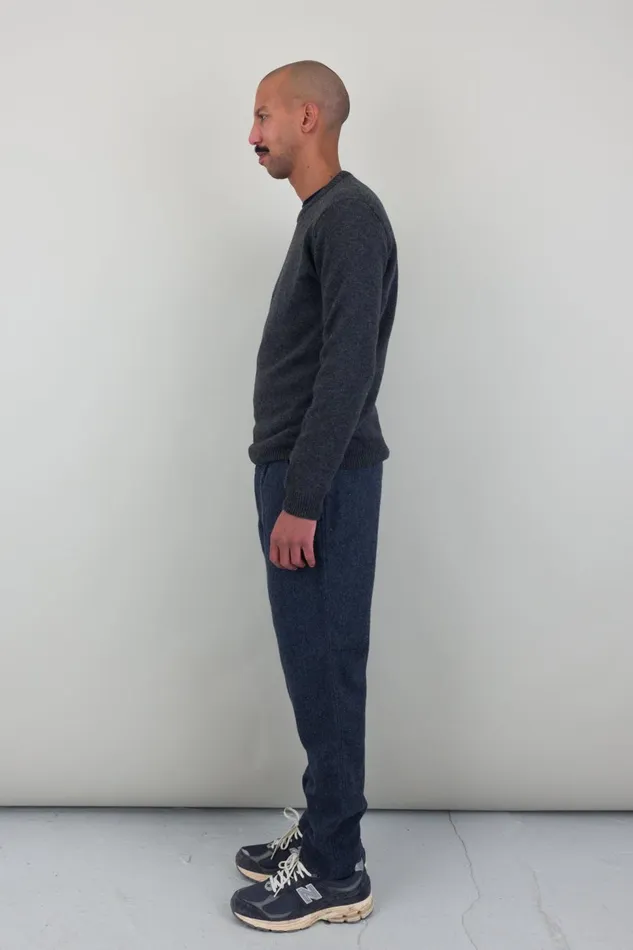 Folk Clothing Assembly Crew Jumper 8211 Graphite Mens Knitwear