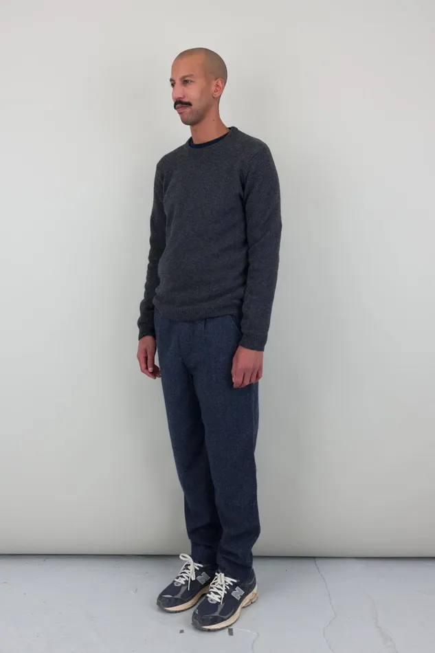 Folk Clothing Assembly Crew Jumper 8211 Graphite Mens Knitwear