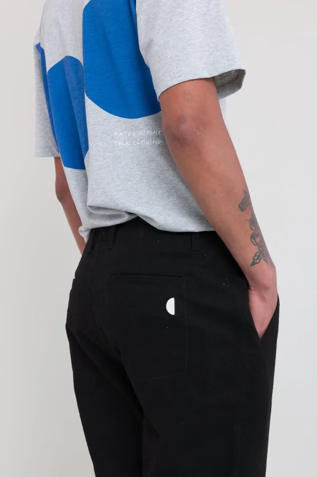 Folk Clothing Assembly Pant 8211 Black Moleskin Mens Trousers