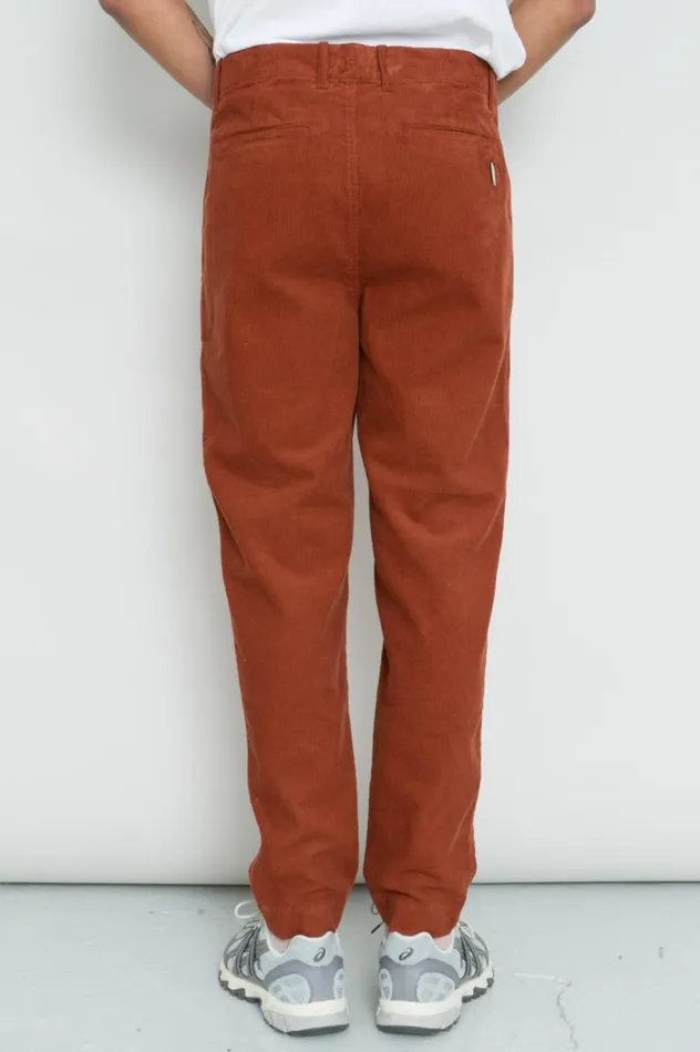 Folk Clothing Assembly Pant 8211 Dark Rust Cord Mens Trousers