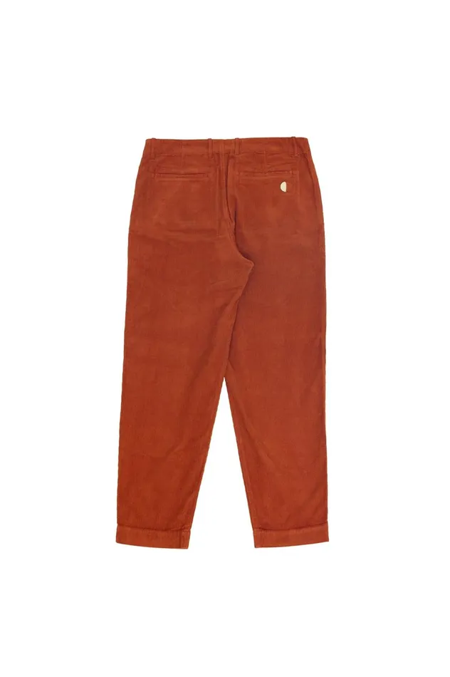Folk Clothing Assembly Pant 8211 Dark Rust Cord Mens Trousers