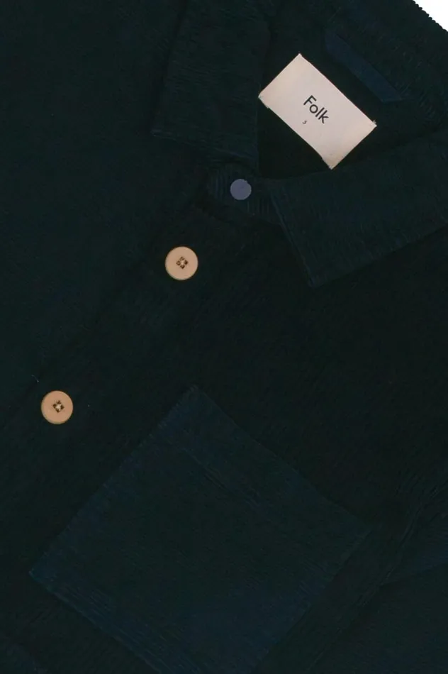 Folk Clothing Assembly Worker Jacket 8211 Navy Cord Mix Mens Outerwear