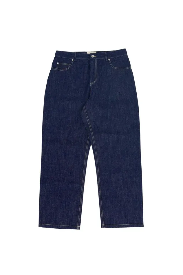 Folk Clothing Barrel Leg Pant 8211 Dark Indigo Mens Trousers