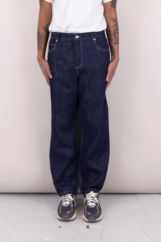 Folk Clothing Barrel Leg Pant 8211 Dark Indigo Mens Trousers