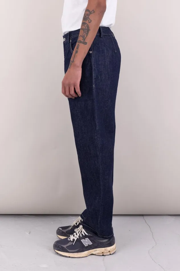 Folk Clothing Barrel Leg Pant 8211 Dark Indigo Mens Trousers