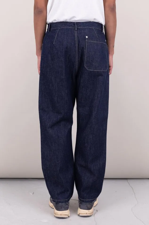Folk Clothing Barrel Leg Pant 8211 Dark Indigo Mens Trousers