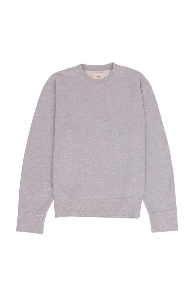 Folk Clothing Boxy Sweat 8211 Grey Melange Mens Sweatshirts