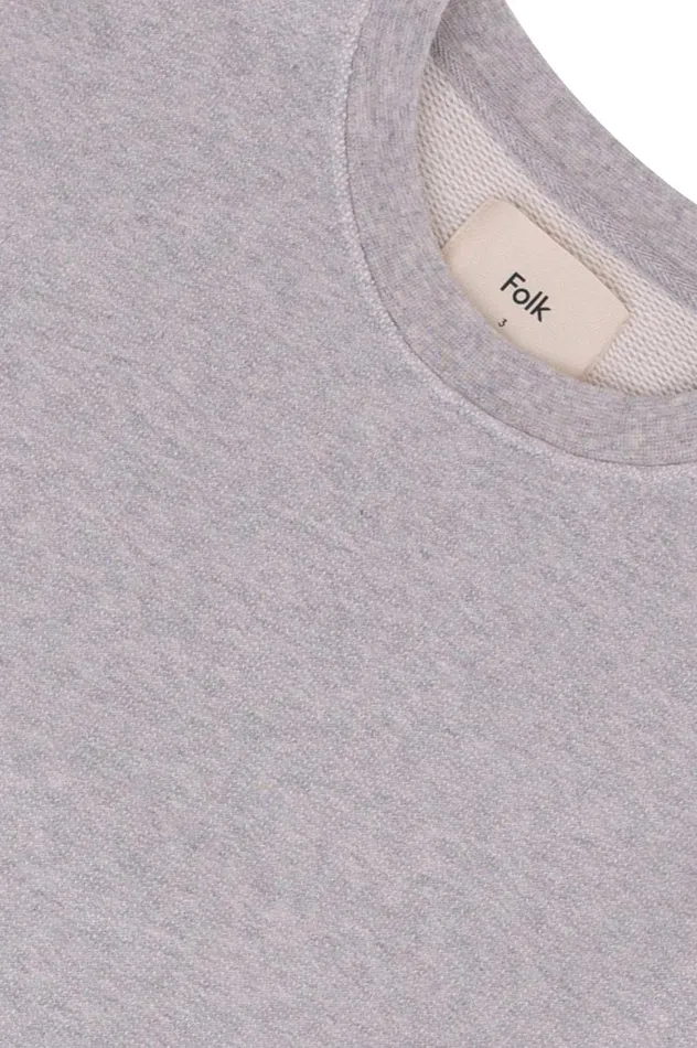 Folk Clothing Boxy Sweat 8211 Grey Melange Mens Sweatshirts