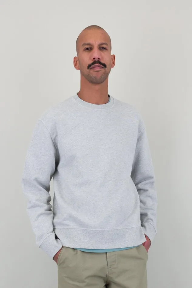 Folk Clothing Boxy Sweat 8211 Grey Melange Mens Sweatshirts