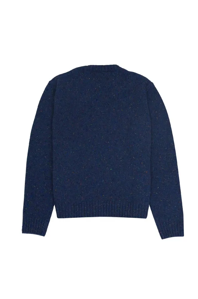 Folk Clothing Chain Crew 8211 Bright Navy Mens Knitwear