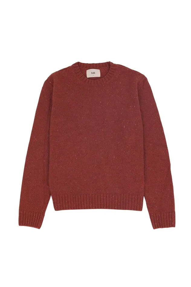 Folk Clothing Chain Crew 8211 Rust Mens Knitwear