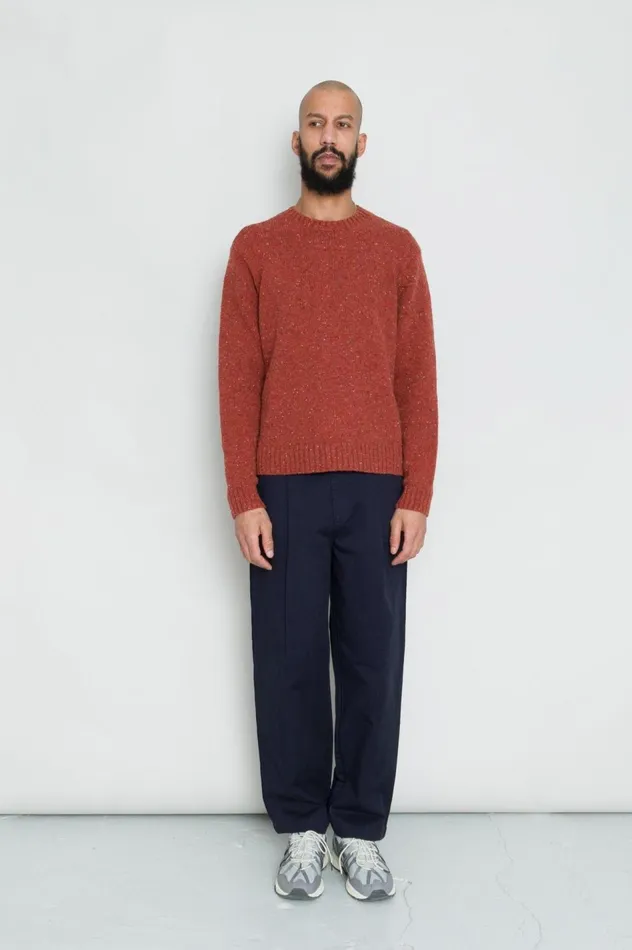 Folk Clothing Chain Crew 8211 Rust Mens Knitwear