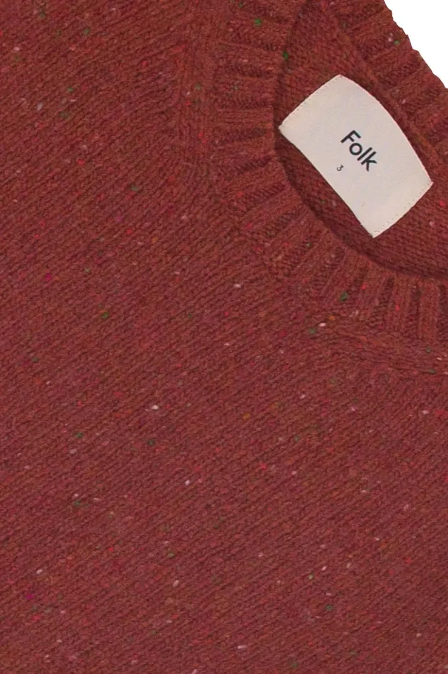 Folk Clothing Chain Crew 8211 Rust Mens Knitwear