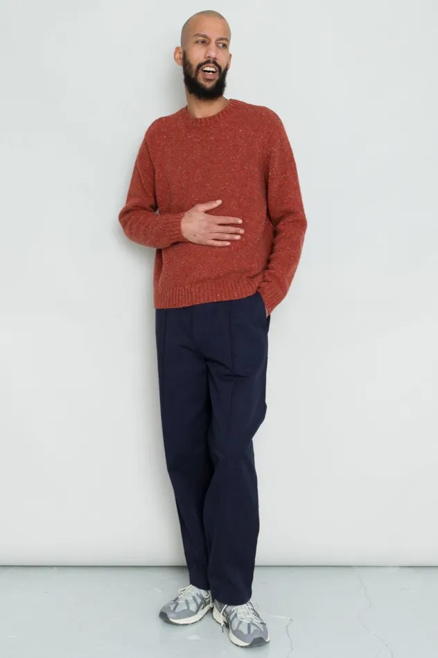Folk Clothing Chain Crew 8211 Rust Mens Knitwear