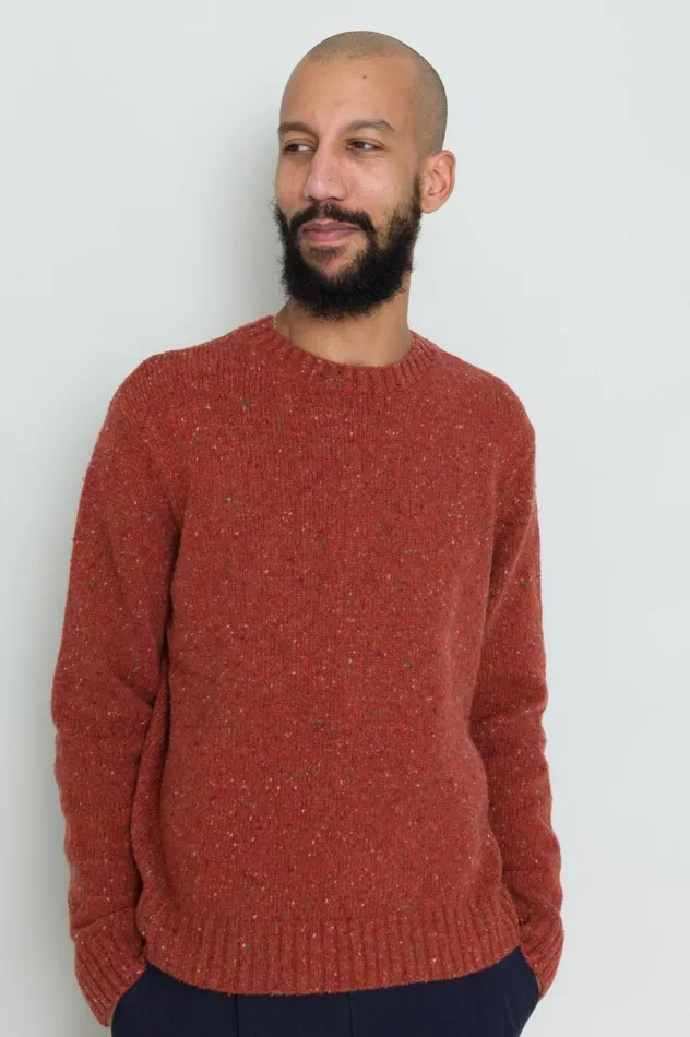 Folk Clothing Chain Crew 8211 Rust Mens Knitwear