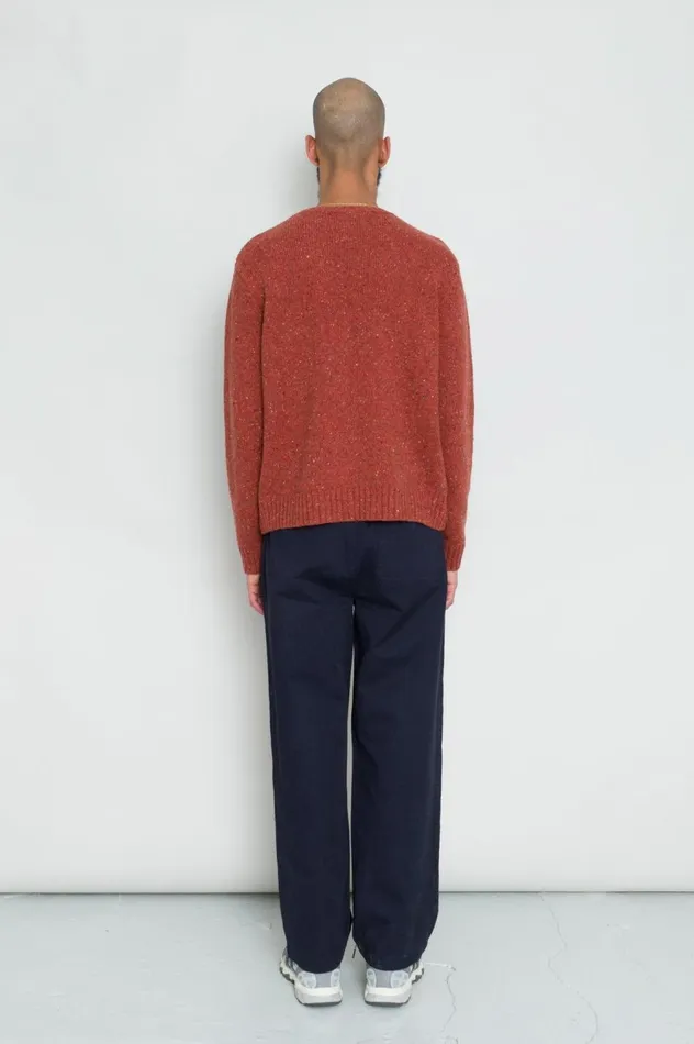 Folk Clothing Chain Crew 8211 Rust Mens Knitwear