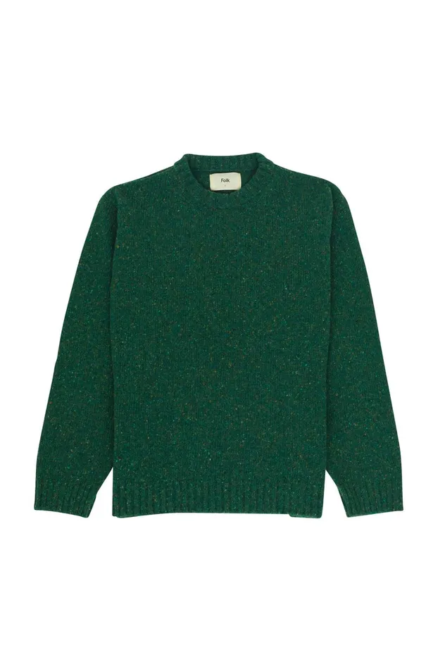 Folk Clothing Crew Jumper 8211 Bottle Green Womens Knitwear