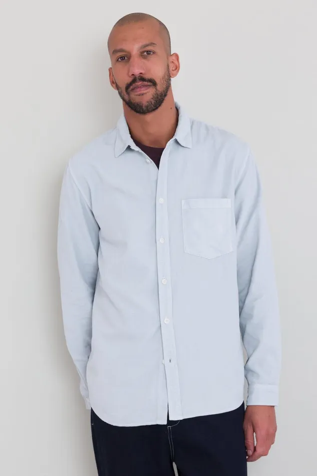 Folk Clothing Direction Babycord Shirt 8211 Ice Blue Mens Shirts