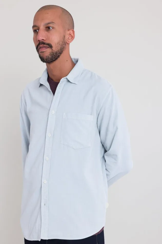 Folk Clothing Direction Babycord Shirt 8211 Ice Blue Mens Shirts