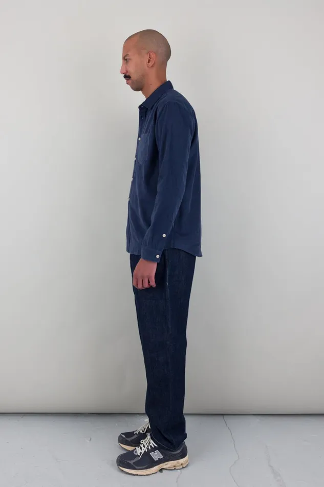 Folk Clothing Direction Babycord Shirt 8211 Washed Ink Mens Shirts