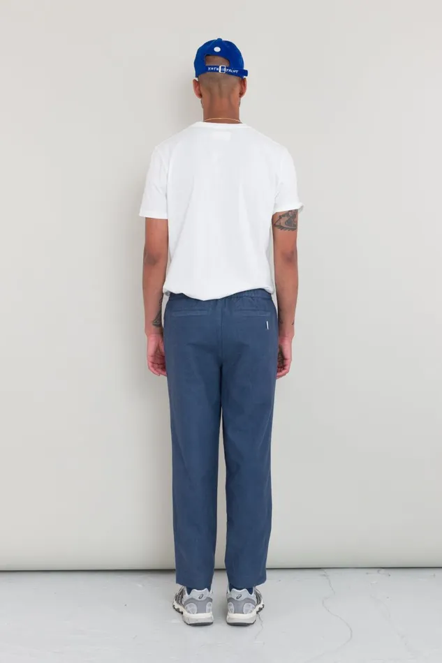 Folk Clothing Drawcord Assembly Pant 8211 Steel Blue Moleskin Mens Trousers
