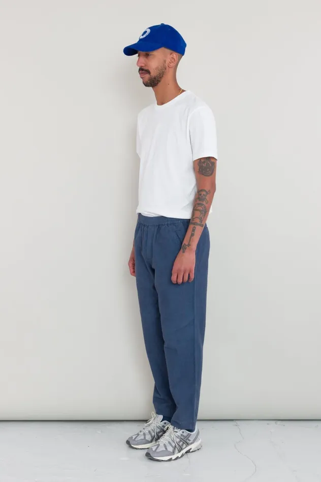 Folk Clothing Drawcord Assembly Pant 8211 Steel Blue Moleskin Mens Trousers