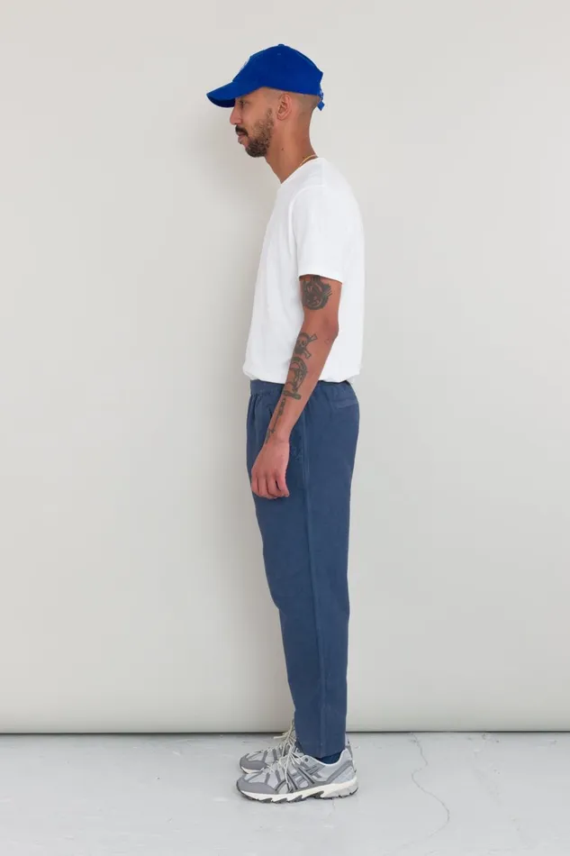 Folk Clothing Drawcord Assembly Pant 8211 Steel Blue Moleskin Mens Trousers