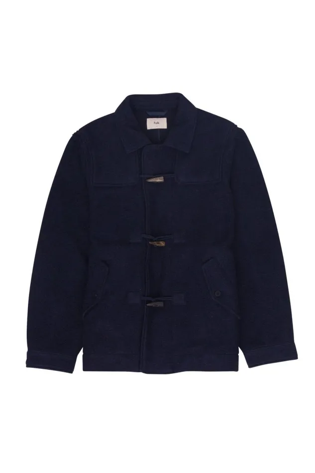 Folk Clothing Duffle Coat 8211 Navy Wool Mens Outerwear