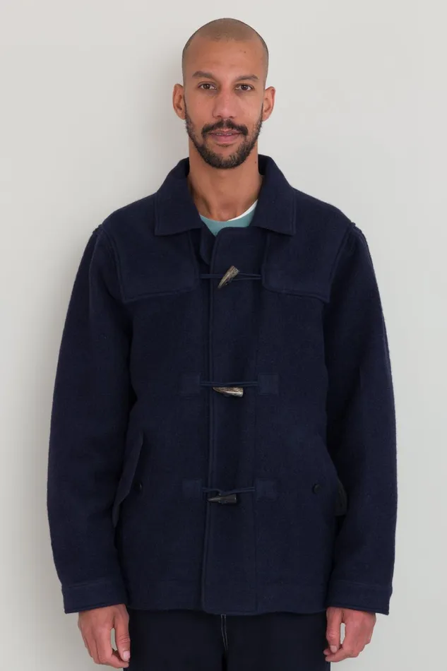 Folk Clothing Duffle Coat 8211 Navy Wool Mens Outerwear