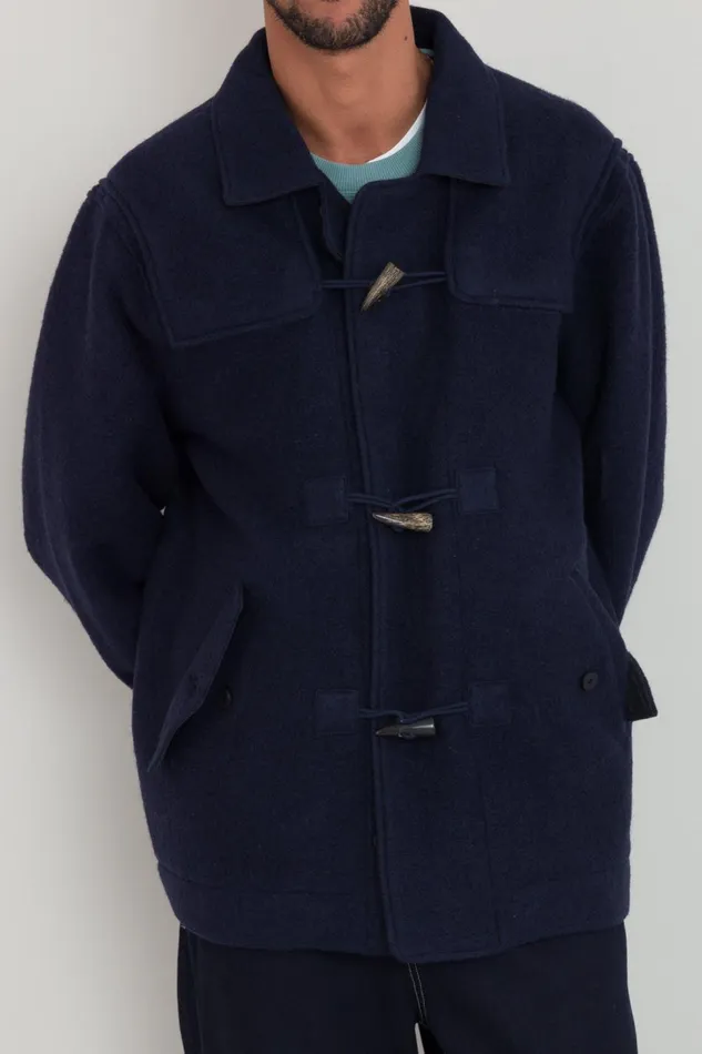 Folk Clothing Duffle Coat 8211 Navy Wool Mens Outerwear