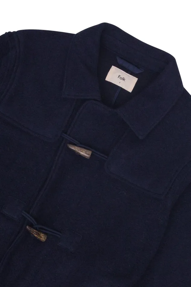 Folk Clothing Duffle Coat 8211 Navy Wool Mens Outerwear