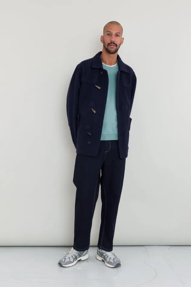 Folk Clothing Duffle Coat 8211 Navy Wool Mens Outerwear