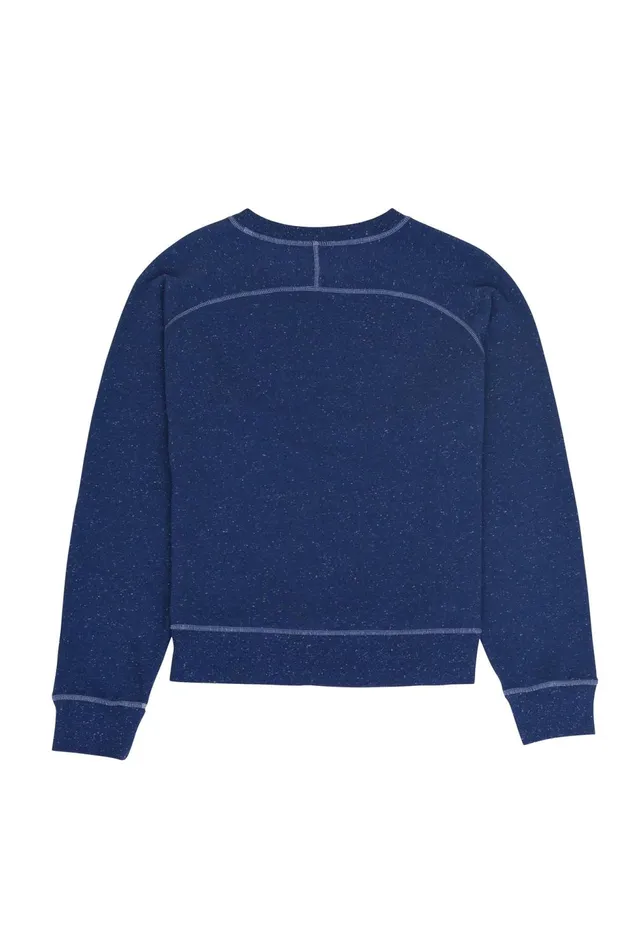 Folk Clothing Engineered Raglan Sweat 8211 Mid Navy Nep Mens Sweatshirts