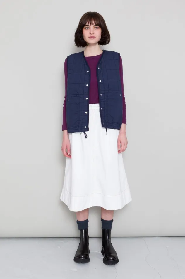 Folk Clothing Full Seam Skirt 8211 Ecru Twill Womens Skirts and Dresses