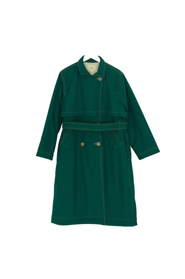 Folk Clothing Oversized Trenchcoat 8211 Bottle Green Womens Outerwear