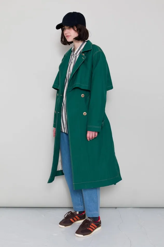 Folk Clothing Oversized Trenchcoat 8211 Bottle Green Womens Outerwear