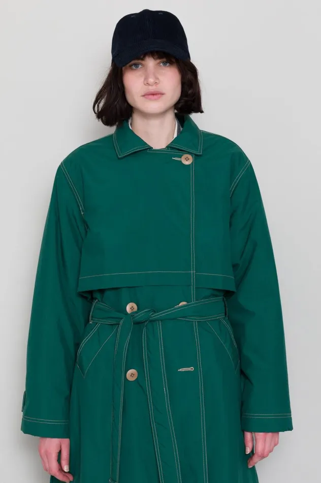 Folk Clothing Oversized Trenchcoat 8211 Bottle Green Womens Outerwear