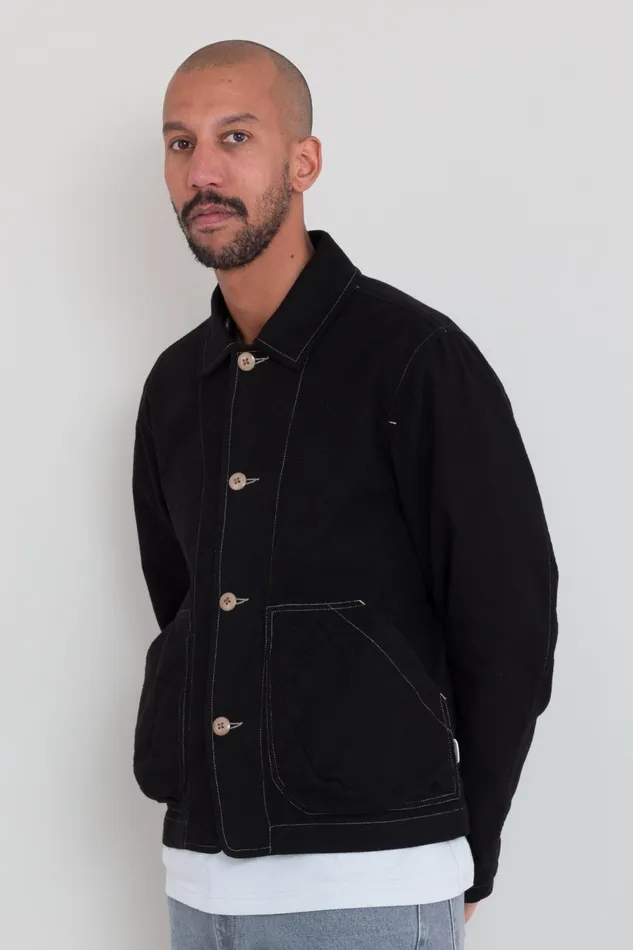 Folk Clothing Prism Jacket 8211 Black Moleskin Mens Outerwear