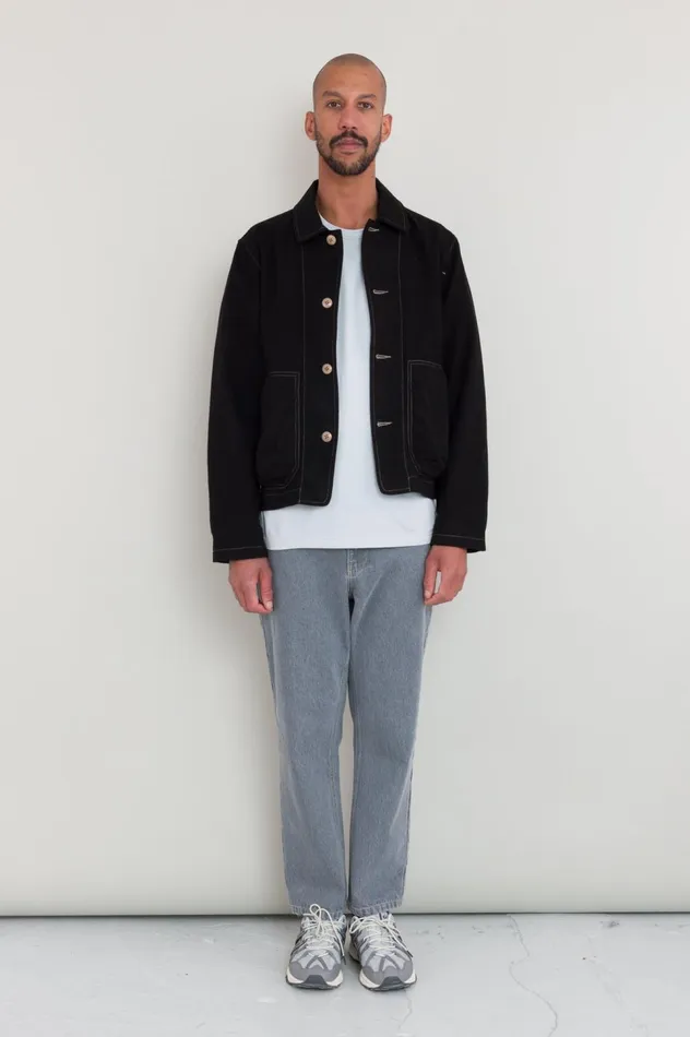 Folk Clothing Prism Jacket 8211 Black Moleskin Mens Outerwear
