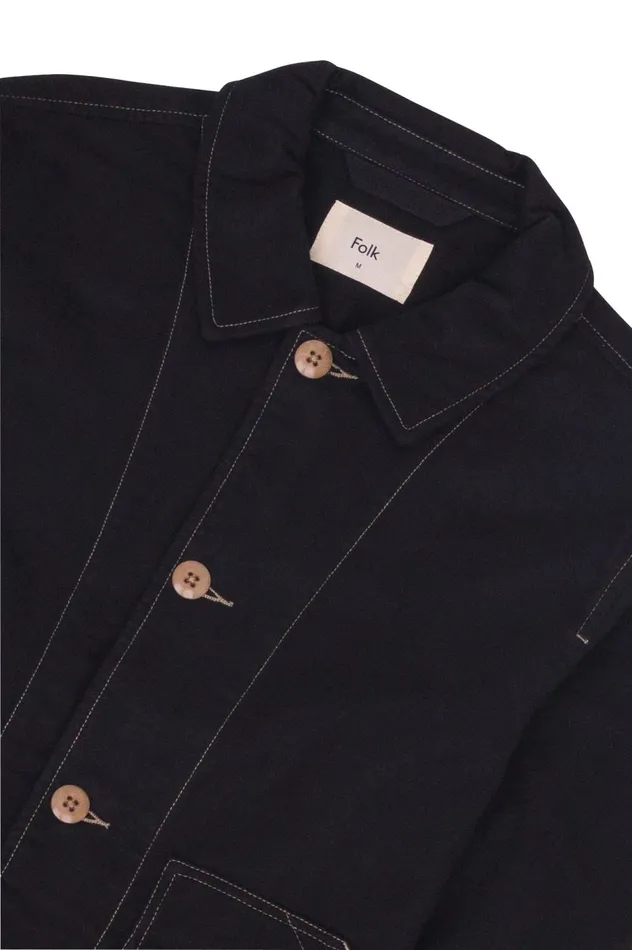 Folk Clothing Prism Jacket 8211 Black Moleskin Mens Outerwear