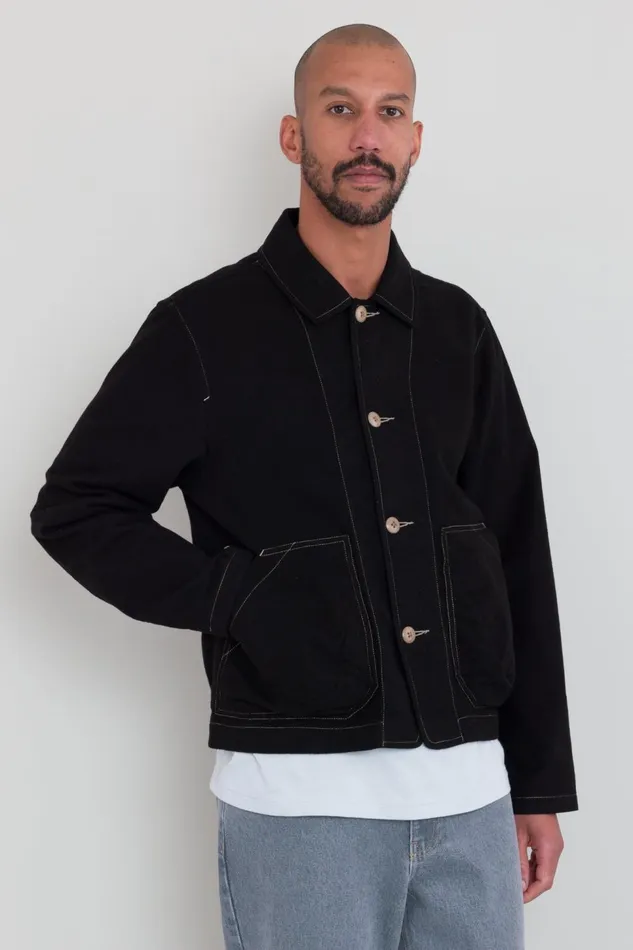 Folk Clothing Prism Jacket 8211 Black Moleskin Mens Outerwear