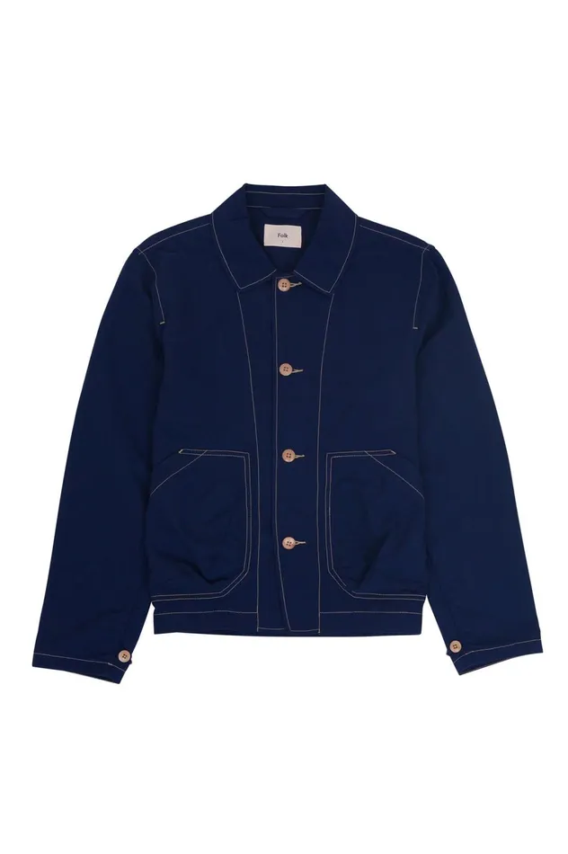 Folk Clothing Prism Jacket 8211 Mid Navy Nylon Mens Outerwear
