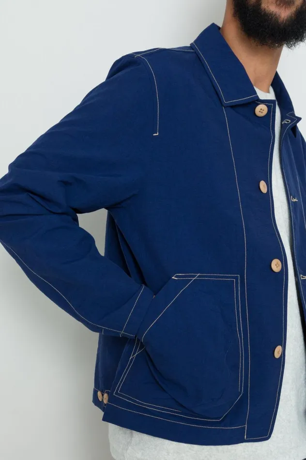 Folk Clothing Prism Jacket 8211 Mid Navy Nylon Mens Outerwear