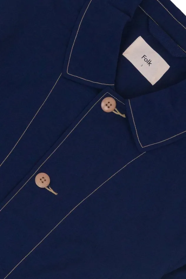 Folk Clothing Prism Jacket 8211 Mid Navy Nylon Mens Outerwear