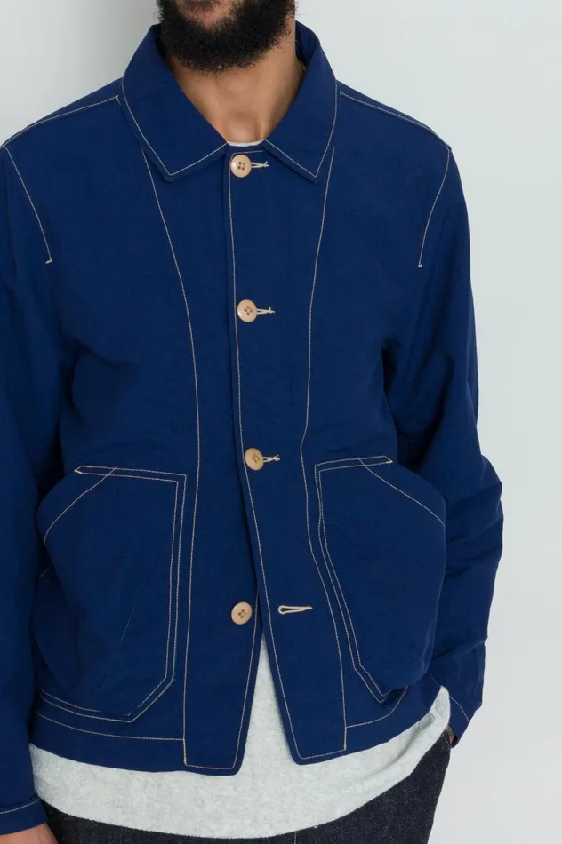 Folk Clothing Prism Jacket 8211 Mid Navy Nylon Mens Outerwear