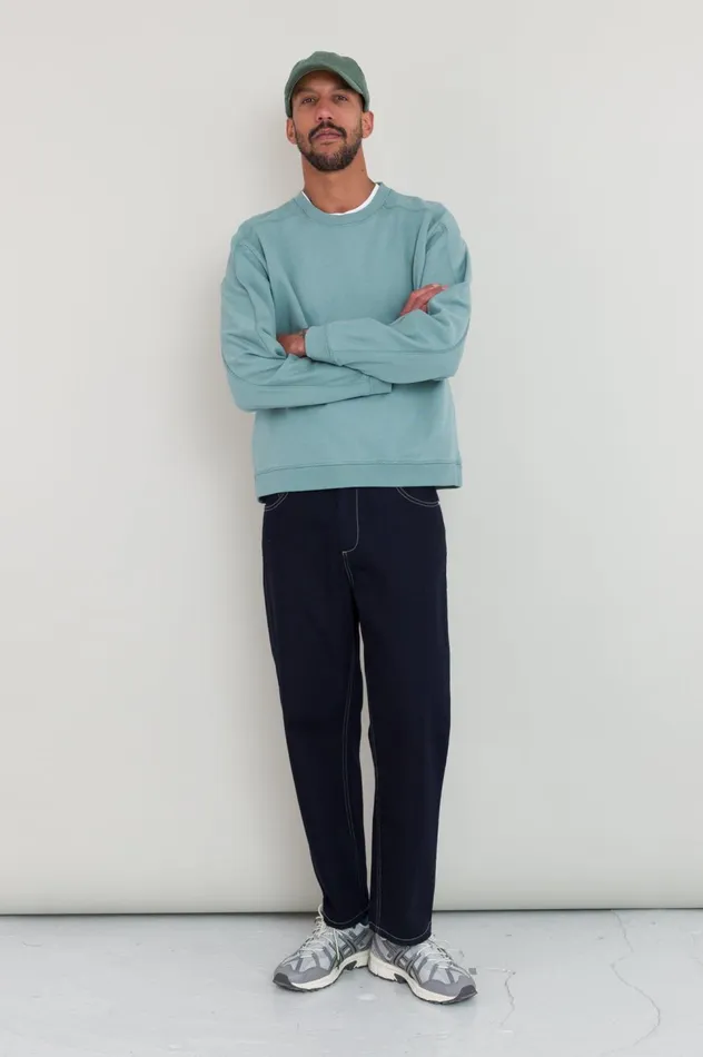 Folk Clothing Prism Sweat 8211 Spruce Green Mens Sweatshirts