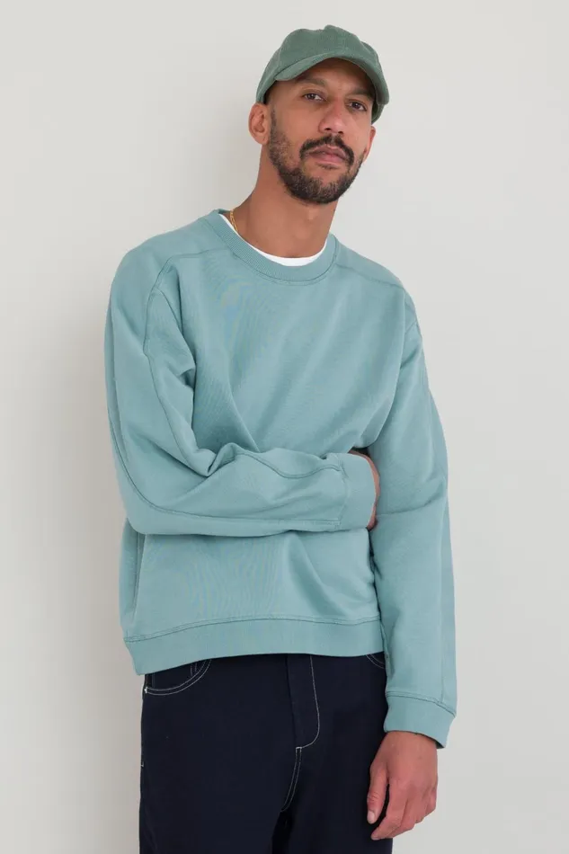 Folk Clothing Prism Sweat 8211 Spruce Green Mens Sweatshirts