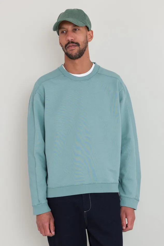 Folk Clothing Prism Sweat 8211 Spruce Green Mens Sweatshirts